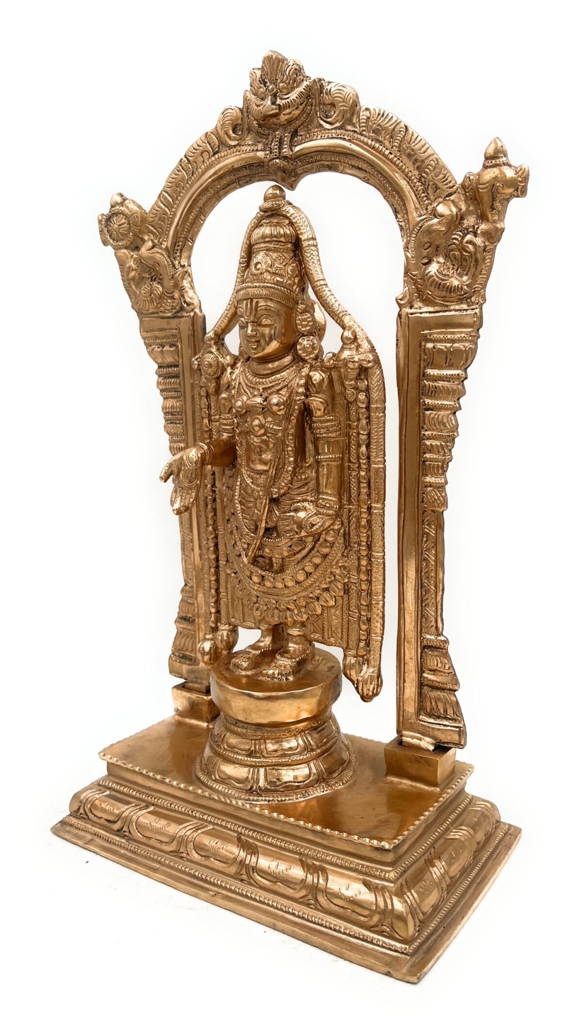 bhunes bronze tirupati balaji idols vanketashwara lord govinda venkateshwara statue balaji murti for pooja room and home décor, tirupathi venketeshwara silai,brown, 13 inch, 1 piece