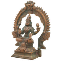 Handcrafted Bronze Mahalakshmi Idol | Panchaloha Maha Lakshmi Murti | Kamala Devi | Chola Art Sculpture for Pooja & Home Decor,Brown, 7 Inch, 1 Piece - Image 4
