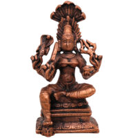 Copper Mariamman Idol, Tamra Karumari Amman Statue, Thamira Devi Murthi, Samayapuram Mariamman, South Indian Temple Decor & Puja Gift,Gold, 23 Inch, 1 Piece - Image 2