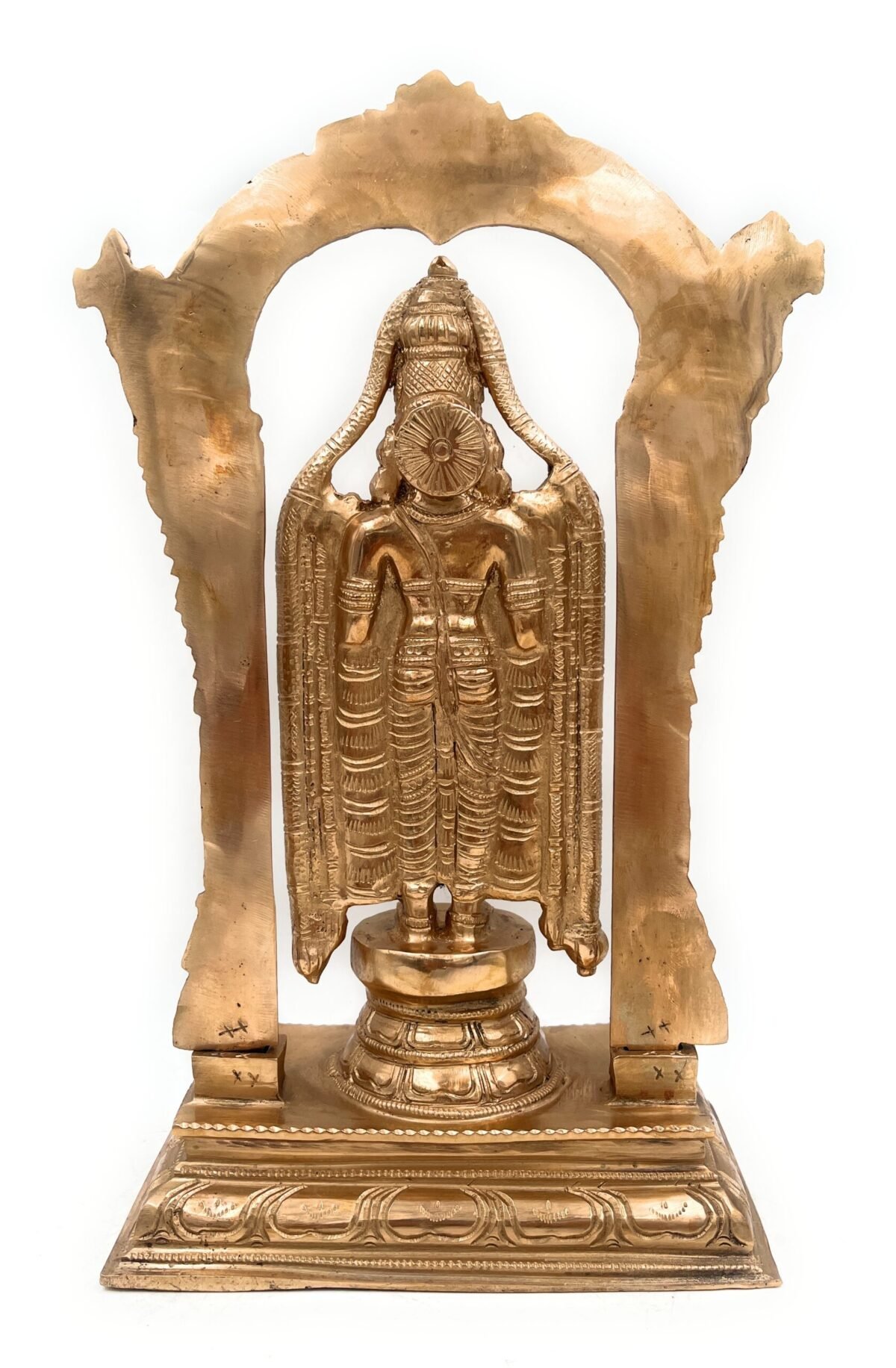 bhunes bronze tirupati balaji idols vanketashwara lord govinda venkateshwara statue balaji murti for pooja room and home décor, tirupathi venketeshwara silai,brown, 13 inch, 1 piece