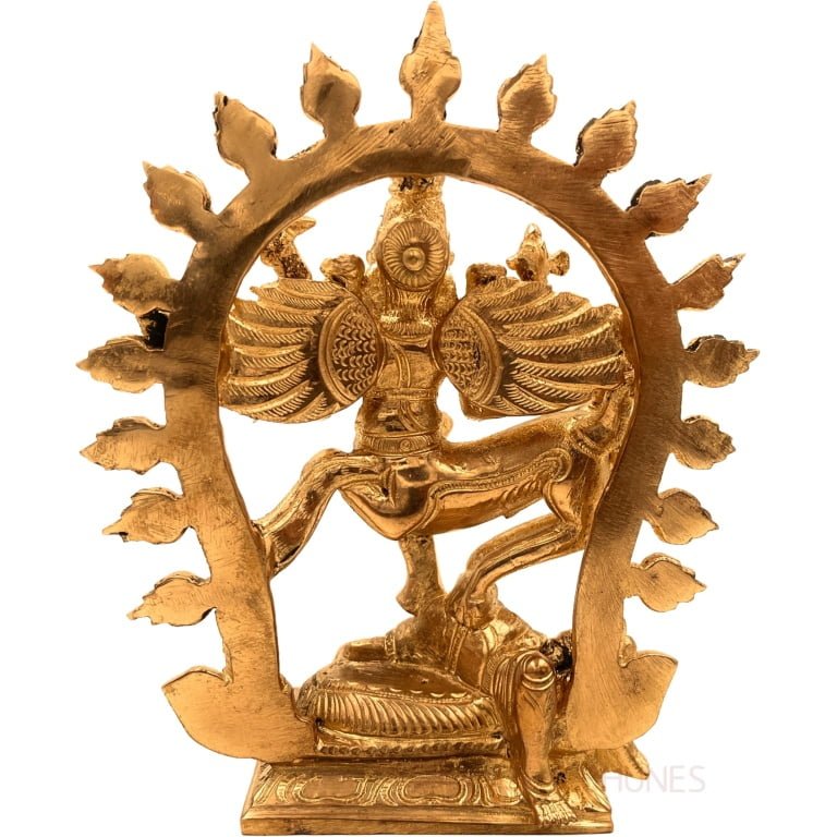 bhunes bronze lord sharabha idols, avatar of lord shiva sharabhesvara sharabheshwara swamy sarabha statue, murti,gold, 6 inch, 1 piece