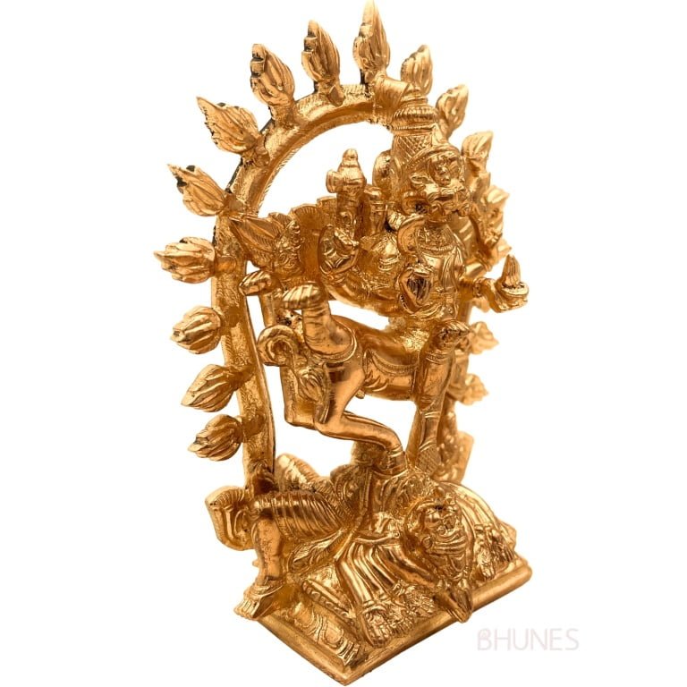 bhunes bronze lord sharabha idols, avatar of lord shiva sharabhesvara sharabheshwara swamy sarabha statue, murti,gold, 6 inch, 1 piece