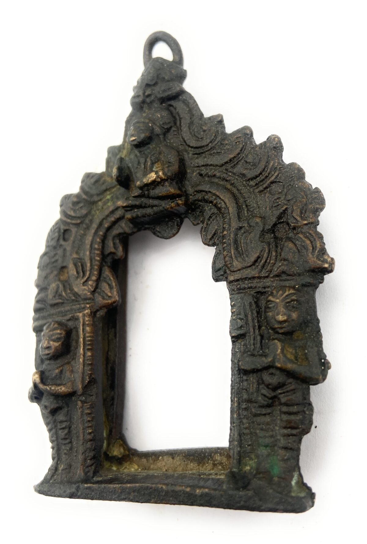 bhunes brass antique small hand made prabhavali frame arch wall hanging prabhawal,gold, 3.5 inch, 1 piece