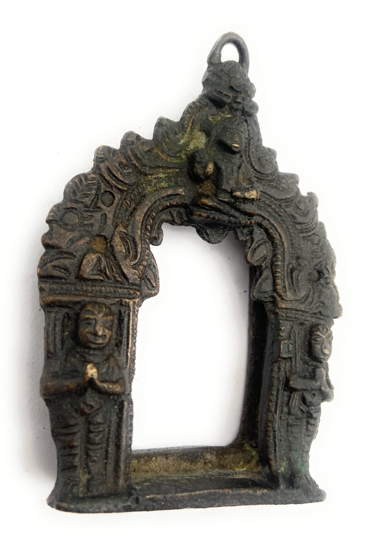 bhunes brass antique small hand made prabhavali frame arch wall hanging prabhawal,gold, 3.5 inch, 1 piece