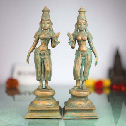 Bronze Sri Devi Bhudevi Idol