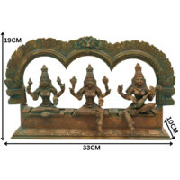 Handcrafted Panchaloha Bronze Lakshmi Mahalakshmi Parvati Gauri Saraswati Sharada Idol Set with Prabhavali – Traditional South Indian Chola Art Sculpture,Brown, 7.5 Inch, 1 Piece - Image 6