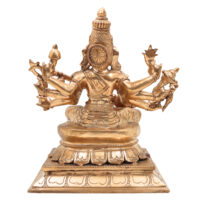 Handcrafted Panchaloha Raja Matangi Devi Idol – Bronze Rajamatangi | Mantrini Devi | Raja Shyamala Mahavidya Saraswati Statue for Temple, Puja & Home Decor,Gold, 9 Inch, 1 Piece - Image 5