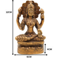 Brass Maha Lakshmi Idol for Pooja | Shri Devi Laxmi Murti | Handcrafted Kamala Padmavati Sculpture for Home Temple & Decor,Gold, 5 Inch, 1 Piece - Image 6