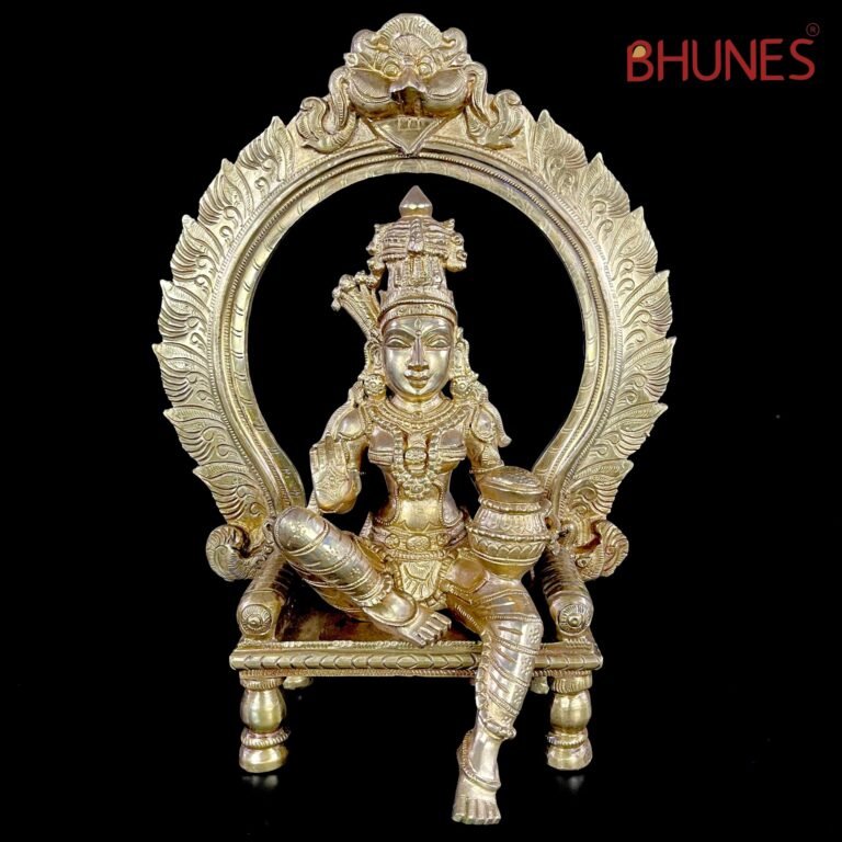 bhunes bronze goddess annapurna devi idol, annaporna ji ki murti, annapoorna silai,brown, 15 inch, 1 piece