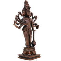 Copper Hanuman Idol | Tamra Bajrangbali Murti | Anjaneya Maruti Statue | Pavanputra Kesarinandan Ramdoot | Sankat Mochan Panchmukhi Hanuman Murti for Puja, Temple & Home Decor,Brown, 4.5 Inch, 1 Piece - Image 3