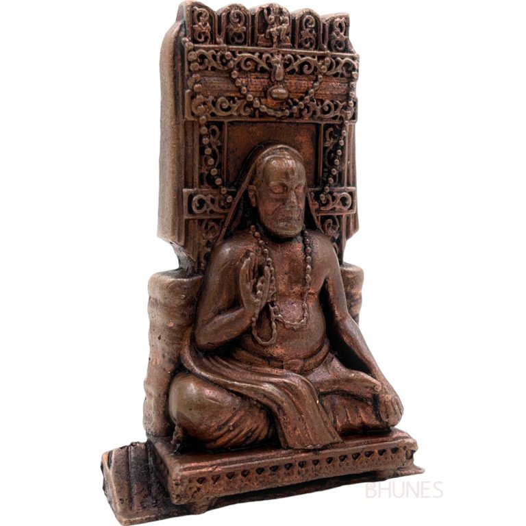 bhunes copper guru raghavendra swamy idols,brown, 2 inch, 1 piece