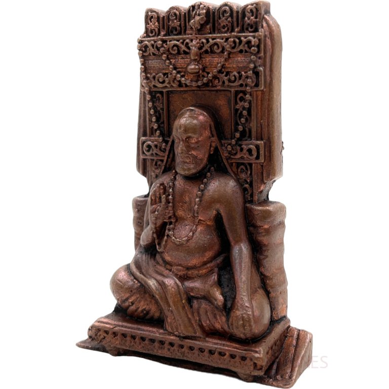 bhunes copper guru raghavendra swamy idols,brown, 2 inch, 1 piece