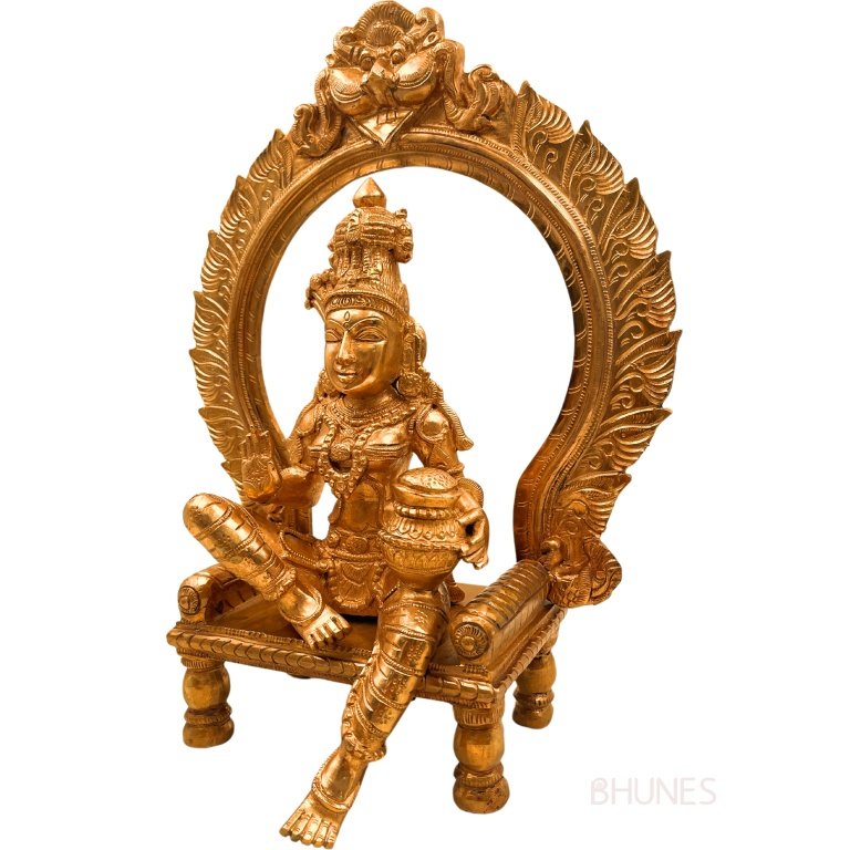 bhunes bronze goddess annapurna devi idol, annaporna ji ki murti, annapoorna silai,brown, 15 inch, 1 piece