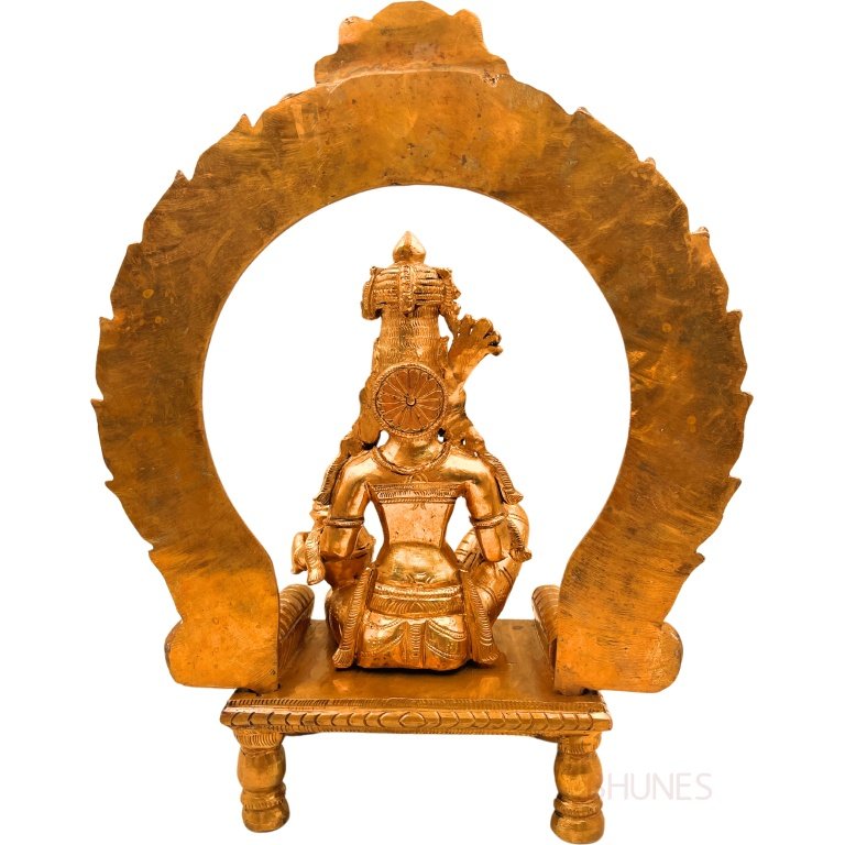 bhunes bronze goddess annapurna devi idol, annaporna ji ki murti, annapoorna silai,brown, 15 inch, 1 piece