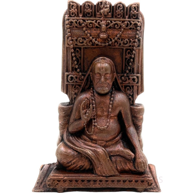 bhunes copper guru raghavendra swamy idols,brown, 2 inch, 1 piece