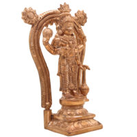 Handcrafted Bronze Vishnu Idol with Prabhavali – Authentic Panchaloha Alloy Vishnu Murti, Narayana Statue, Traditional South Indian Wax Casting Art,Gold, 7 Inch, 1 Piece - Image 4
