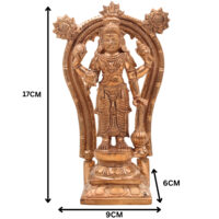 Handcrafted Bronze Vishnu Idol with Prabhavali – Authentic Panchaloha Alloy Vishnu Murti, Narayana Statue, Traditional South Indian Wax Casting Art,Gold, 7 Inch, 1 Piece - Image 6