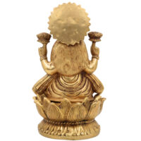 Brass Lakshmi Idol – Mahalakshmi | Kamala Devi | Shri Laxmi Murti for Pooja, Temple & Home Decor,Gold, 11 Inch, 1 Piece - Image 5