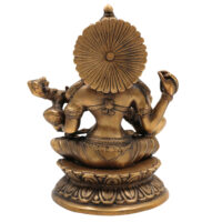 Brass Saraswati Idol | Maa Saraswati Murti | Sharada Statue | Vagdevi Vidya Devi Sculpture | Veena Pustak Dharini Idol | Goddess of Knowledge & WisdomGold, 10 Inch, 1 Piece - Image 5