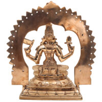 Handcrafted Panchaloha Adi Lakshmi Idol in Bronze – Kamala, Padma, Dhana Lakshmi, Varalakshmi Sculpture for Puja & Decor,Gold, 10 Inch, 1 Piece - Image 5