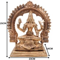 Handcrafted Panchaloha Adi Lakshmi Idol in Bronze – Kamala, Padma, Dhana Lakshmi, Varalakshmi Sculpture for Puja & Decor,Gold, 10 Inch, 1 Piece - Image 6