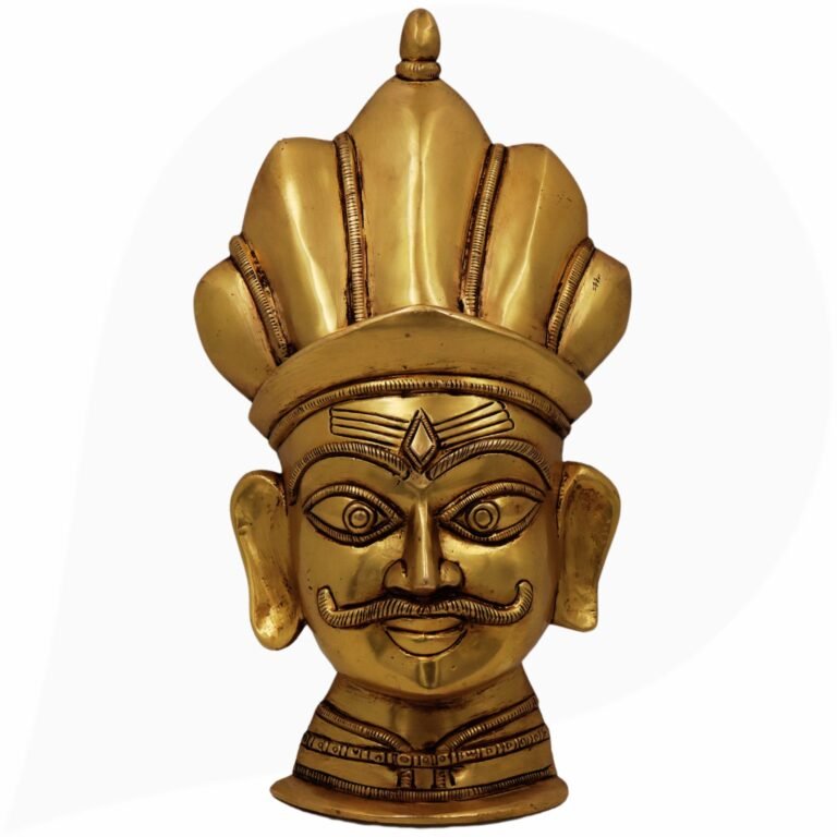 brass shiva face | mahakala bhairav | mahakal | bhairava | nazar battu | face | mask | shiva face | maha kaal | kaal bhairav,gold, 9.5 inch, 1 piece