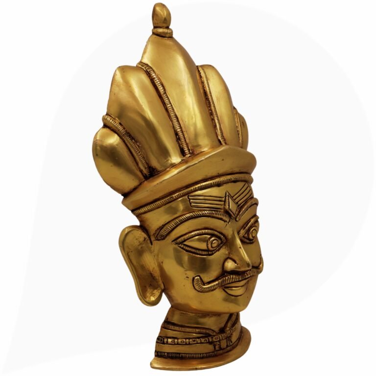 brass shiva face | mahakala bhairav | mahakal | bhairava | nazar battu | face | mask | shiva face | maha kaal | kaal bhairav,gold, 9.5 inch, 1 piece