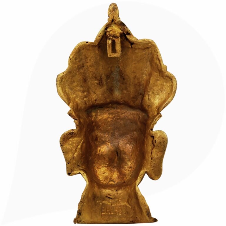 brass shiva face | mahakala bhairav | mahakal | bhairava | nazar battu | face | mask | shiva face | maha kaal | kaal bhairav,gold, 9.5 inch, 1 piece