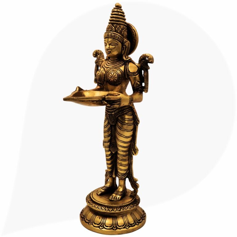 brass deepam | brass deep lakshmi | brass deep laxmi | brass deep lady | deep lakshmi idol brass | deep laxmi,gold, 11.5 inch, 1 piece