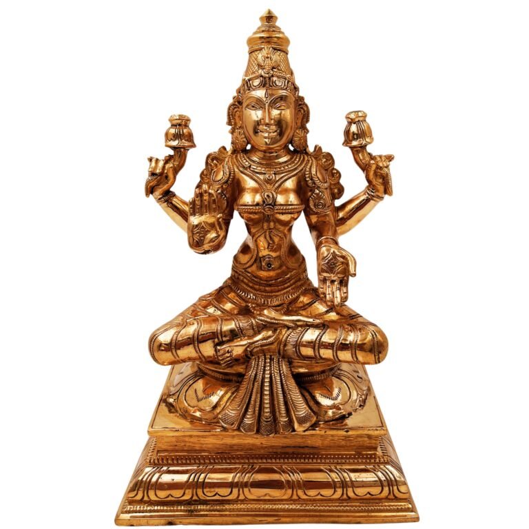 bronze goddess lakshmi panchaloha idol, sri devi statue, panchadhatu maha laxmi, lakshmi sculpture, home decor