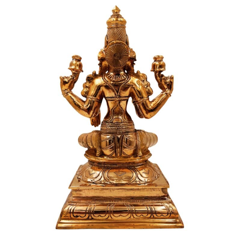 bronze goddess lakshmi panchaloha idol, sri devi statue, panchadhatu maha laxmi, lakshmi sculpture, home decor