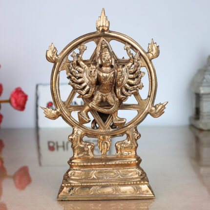 Handcrafted Bronze Chakrathalwar Sudarshanar Panchaloha Idol
