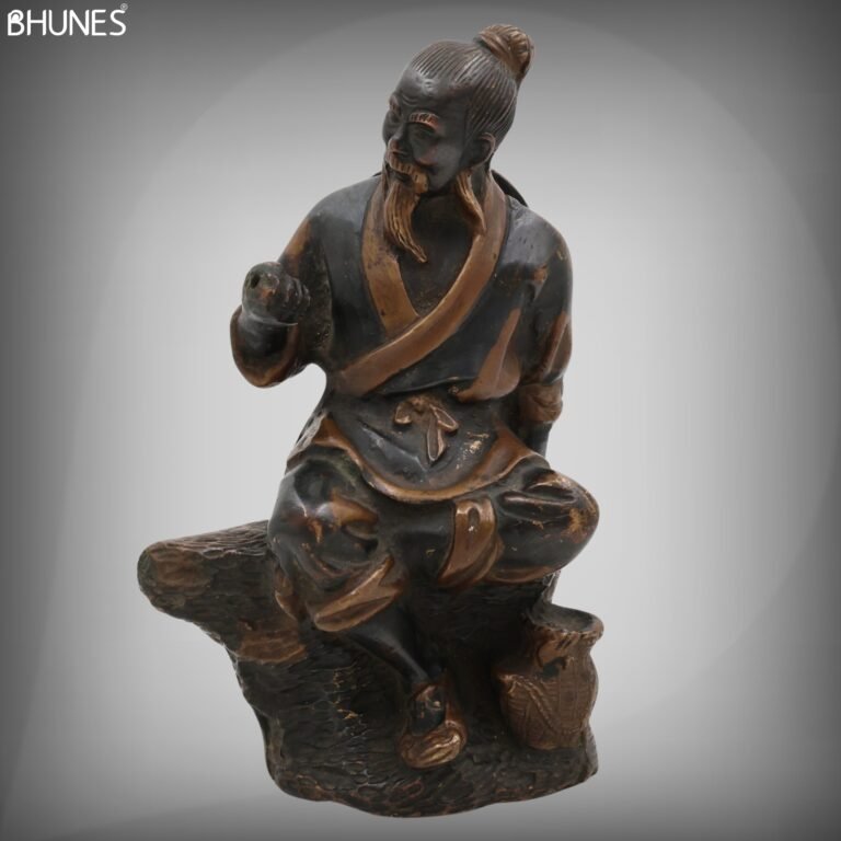 brass antique chinese sculpture, figurines,black, 7.5 inch, 1 piece