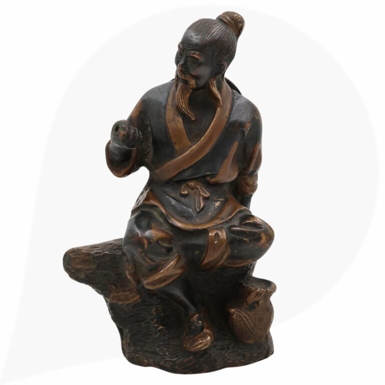 brass antique chinese sculpture, figurines,black, 7.5 inch, 1 piece