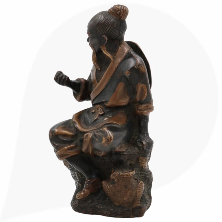 brass antique chinese sculpture, figurines,black, 7.5 inch, 1 piece