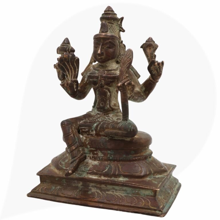 brass antique rajarajeshwari idol, tripura sundari murthi, lalita, raja rajeshwari silai, raj rajeshvari vigraha,brown, 5 inch, 1 piece