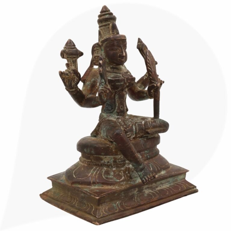 brass antique rajarajeshwari idol, tripura sundari murthi, lalita, raja rajeshwari silai, raj rajeshvari vigraha,brown, 5 inch, 1 piece