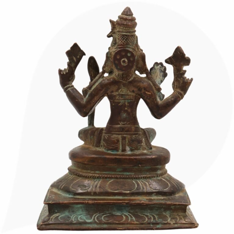 brass antique rajarajeshwari idol, tripura sundari murthi, lalita, raja rajeshwari silai, raj rajeshvari vigraha,brown, 5 inch, 1 piece