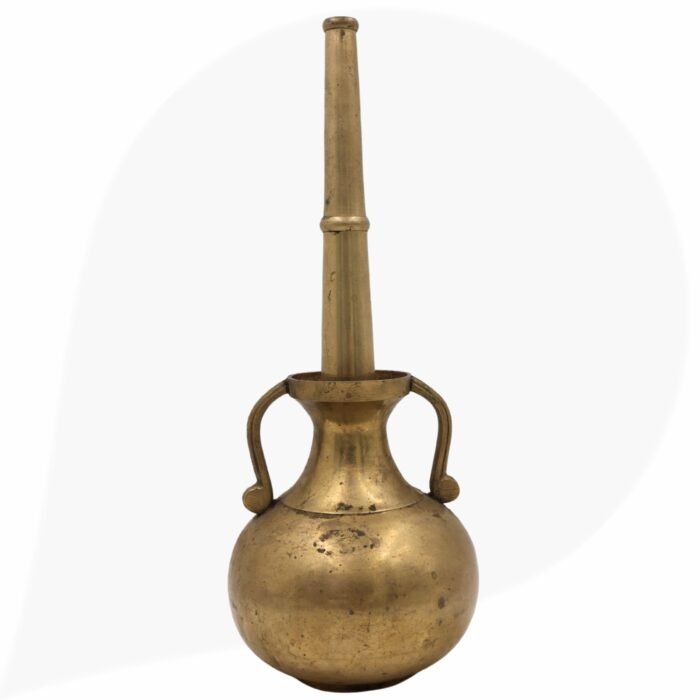 brass 19th centuries antique oil lamp, antiques diya, deepam, lamps, deepa, deepam for home decor,gold, 13 inch, 1 piece