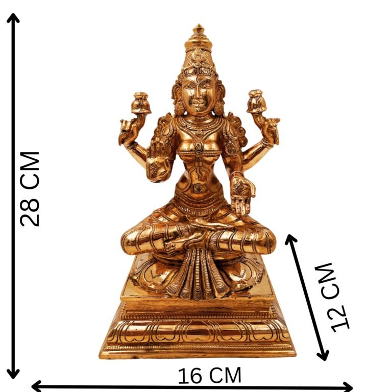 bronze goddess lakshmi panchaloha idol, sri devi statue, panchadhatu maha laxmi, lakshmi sculpture, home decor