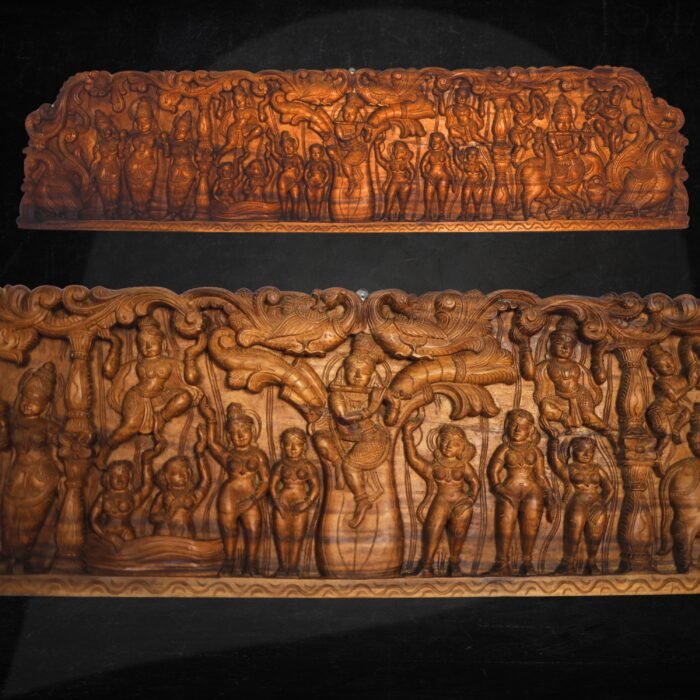 wooden krishna wall hangig