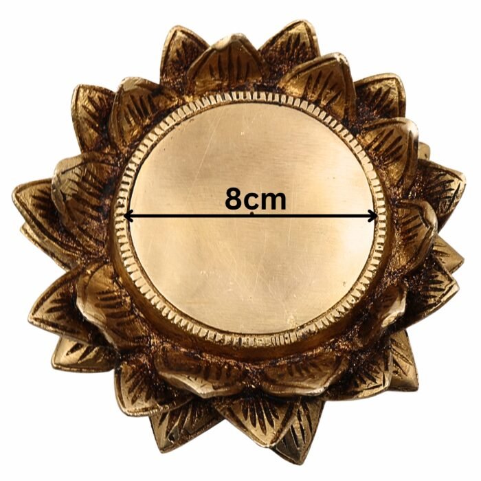 bhunes brass lotus shaped pooja chowki for kalash and deity, brass chowki, pooja aasan, brass poja chowki,,gold, 1.5 inch, 1 piece