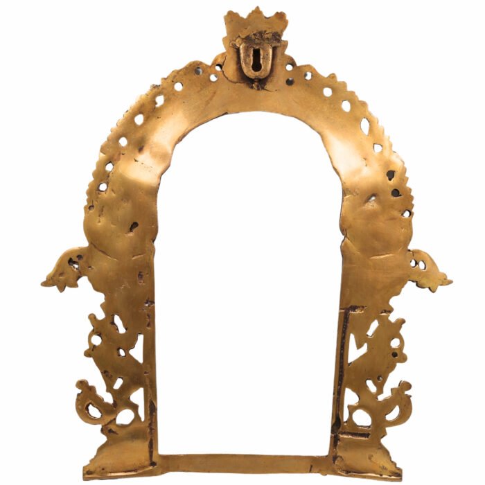 bhunes brass traditional prabhavali frame – handcrafted arch wall hanging for home temple & decor,gold, 20.5 inch, 1 piece