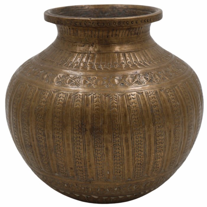 bhunes antique brass loota, lota poja cambu, water loota, jal lota, poja cambu, lotiya, gangajali stoup,gold, 6.5 inch, 1 piece