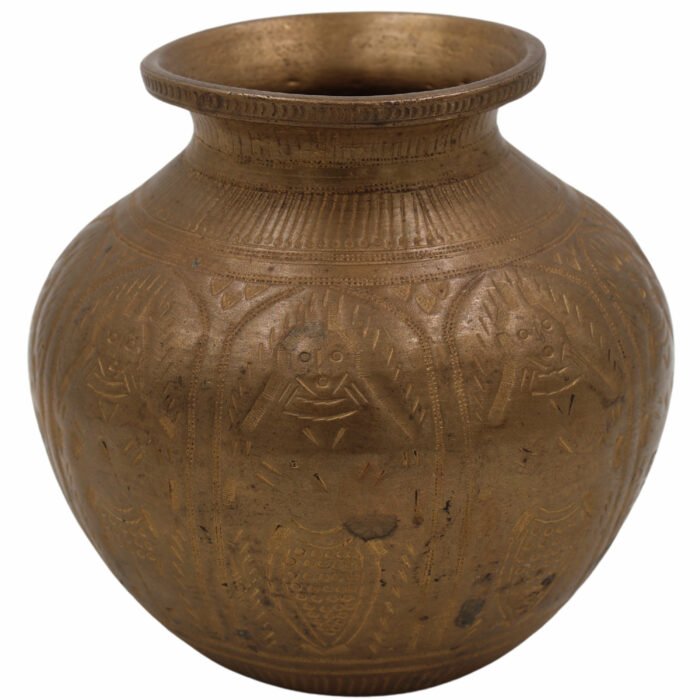 bhunes antique brass loota, lota poja cambu, water loota, jal lota, poja cambu, lotiya, gangajali stoup,gold, 4.5 inch, 1 piece