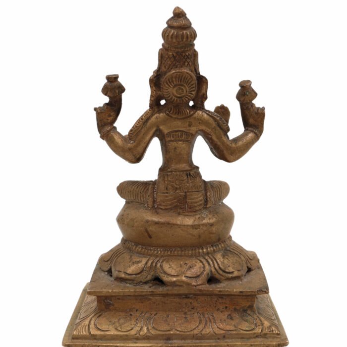 bhunes bronze vintage look lakshmi idol – handcrafted goddess laxmi murti for home, temple & prosperity,gold, 5 inch, 1 piece