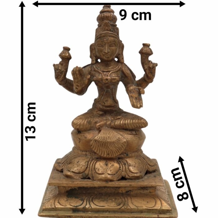 bhunes bronze vintage look lakshmi idol – handcrafted goddess laxmi murti for home, temple & prosperity,gold, 5 inch, 1 piece