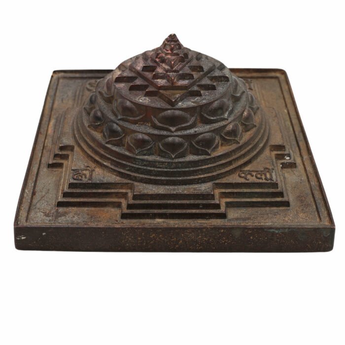 bhunes bronze antique meru shree yantra – panchaloha sacred shri yantra for wealth, prosperity & vastu correction,brown, 3 inch, 1 piece