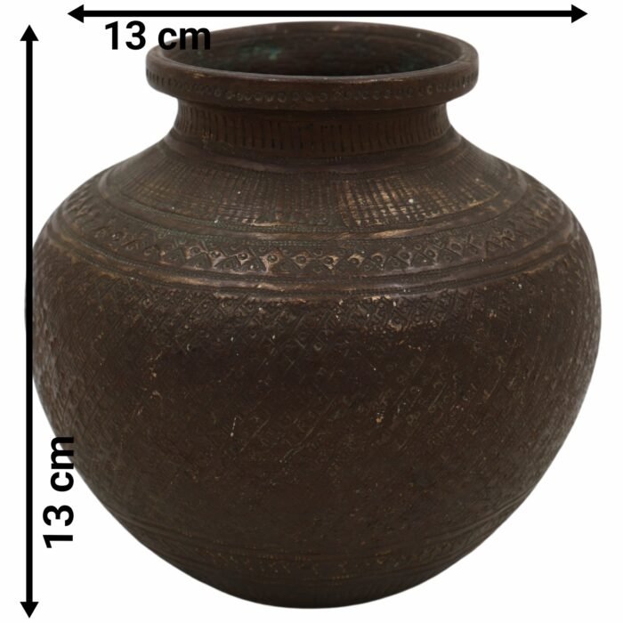 bhunes antique brass loota, lota poja cambu, water loota, jal lota, poja cambu, lotiya, gangajali stoup,brown, 5 inch, 1 piece