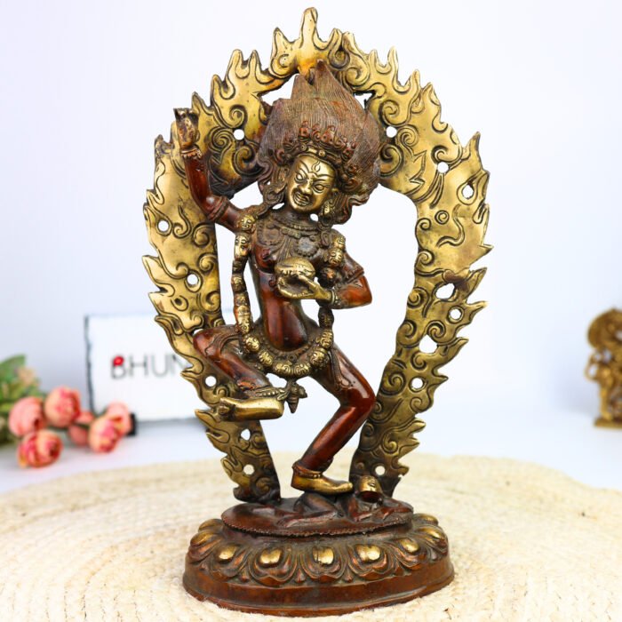 bhunes brass buddhist kapali kali idol – tibetan guhya kali ji murti | antique brass tantra figurine,brown, 13.5 inch, 1 piece